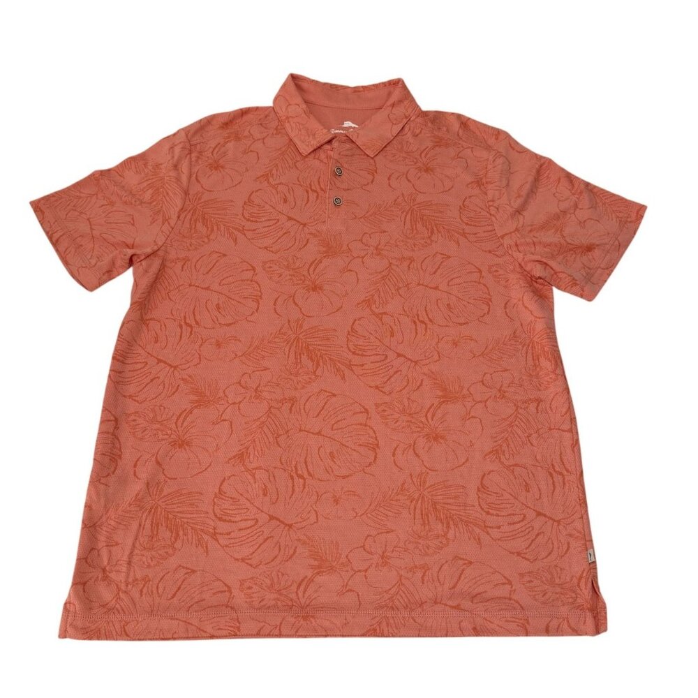 Tommy Bahama Polo Palmetto Aloha Golf Performance SS Shirt Size Large